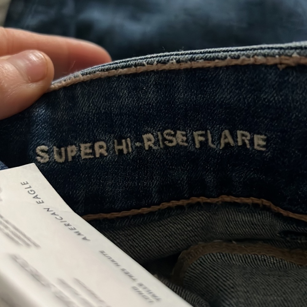 American Eagle next level stretch super hi rise flare jeans 8 long NWT - Picture 9 of 9